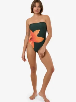 Discount Thrills Lagoon Strapless One Piece - Dark Jade DarkJade