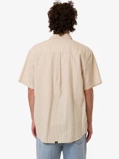 New Thrills Locked In Stripe Short Sleeve Shirt - Heritage White HeritageWhite