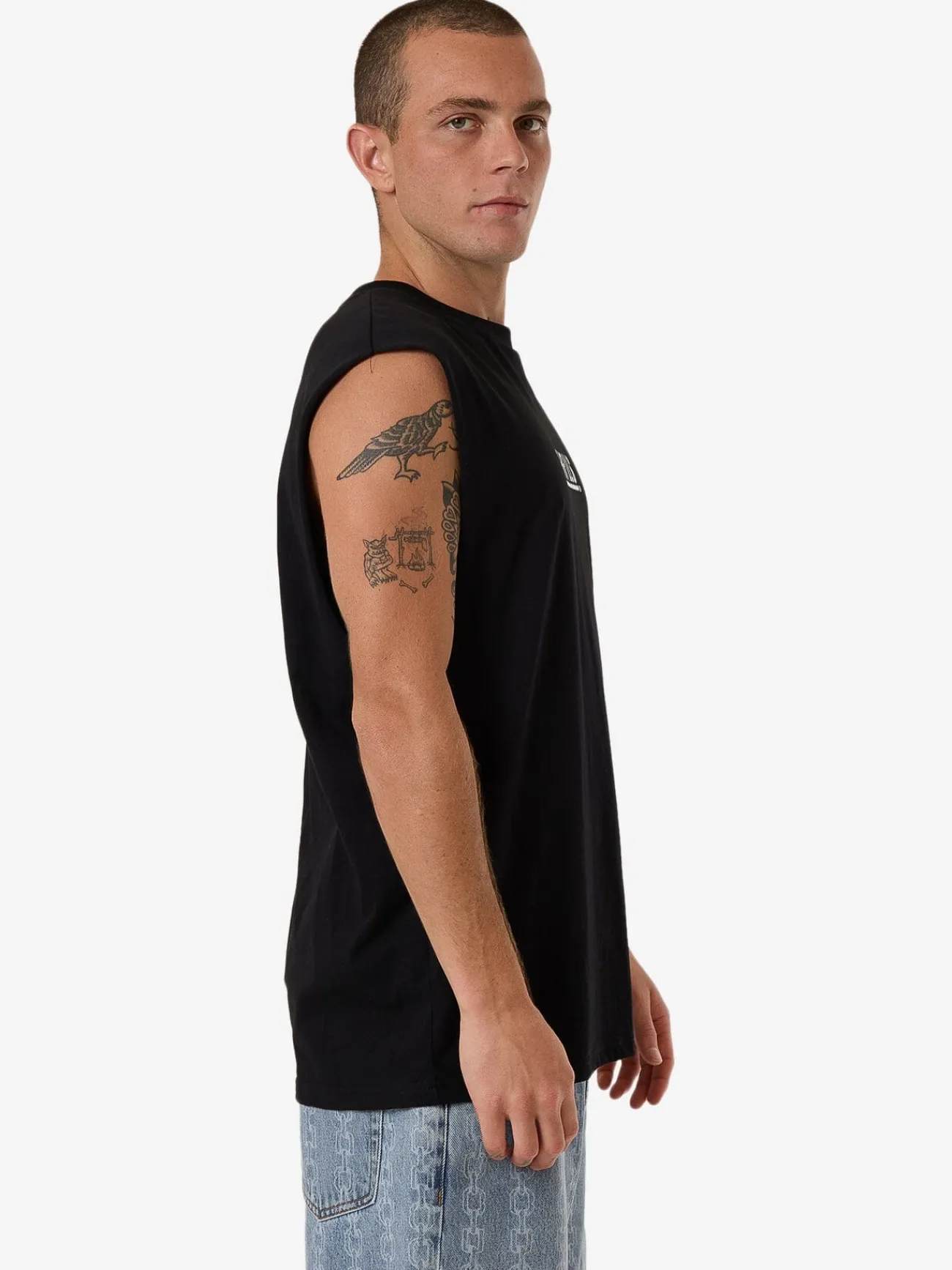 Online Thrills Logic Merch Fit Muscle Tee - Black