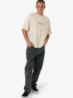 Hot Thrills Lost In Paradise Embro Box Fit Oversize Short Tee - Unbleached