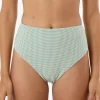Online Thrills Lou Gingham High Waist Bikini Bottom - Elm Green ElmGreen