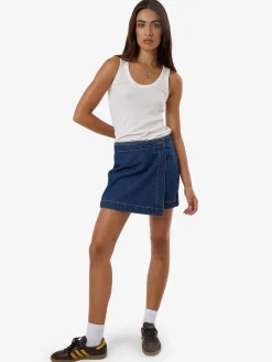 Online Thrills Marley Wrap Skirt - Union Blue UnionBlue