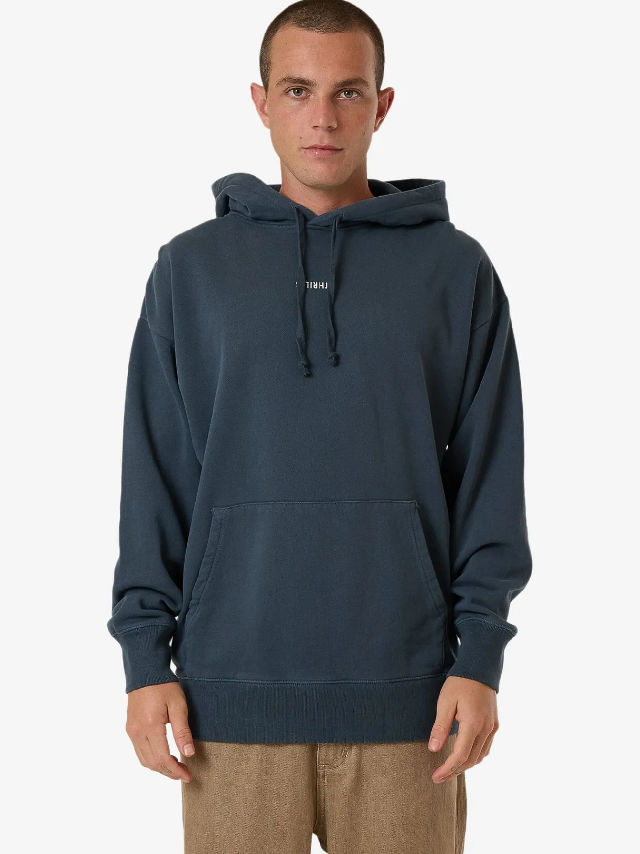 Fashion Thrills Minimal Thrill Slouch Pull On Hood - Dark Slate DarkSlate