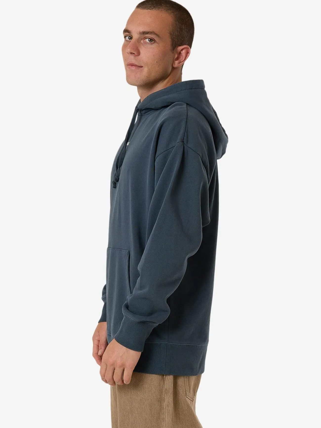 Fashion Thrills Minimal Thrill Slouch Pull On Hood - Dark Slate DarkSlate