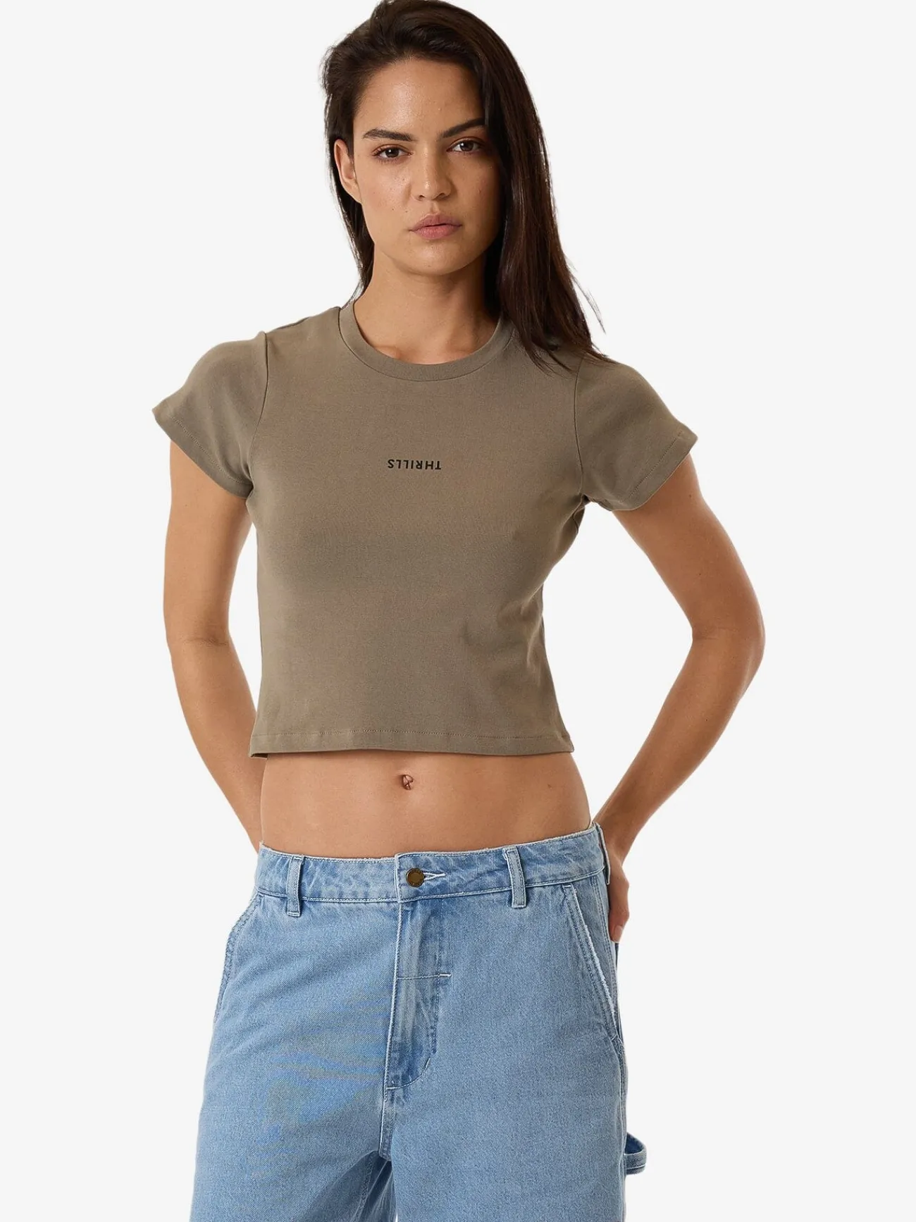Online Thrills Minimal Mini Tee - Brindle