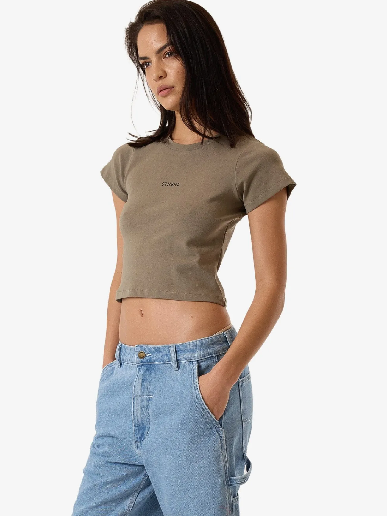 Online Thrills Minimal Mini Tee - Brindle