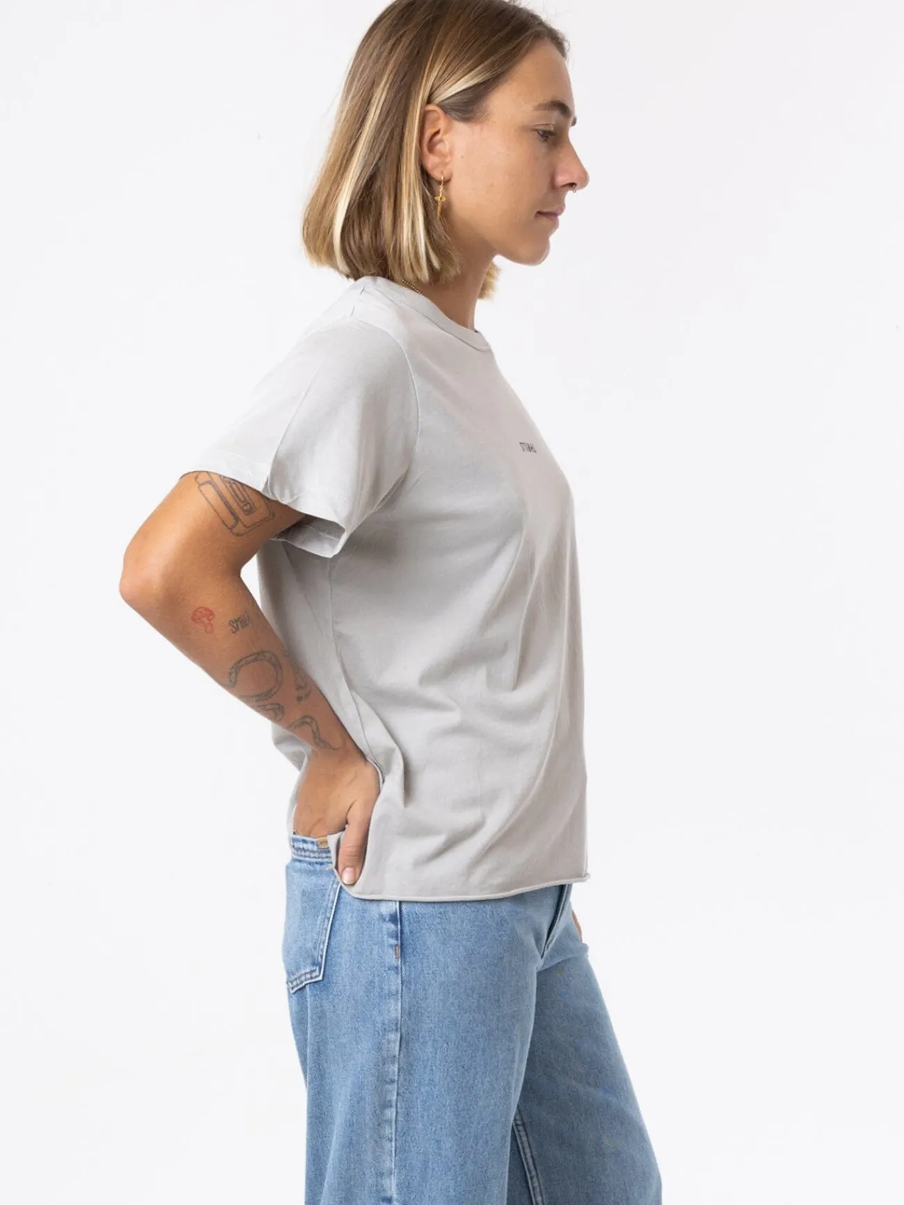 Discount Thrills Minimal Relaxed Tee - Oyster Grey OysterGrey