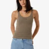 Fashion Thrills Minimal Scoop Tank - Brindle