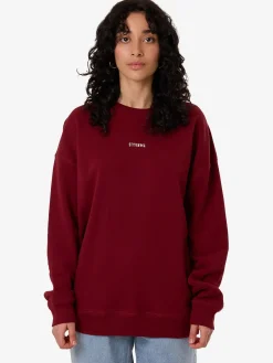Fashion Thrills Minimal Slouch Crew - Cabernet