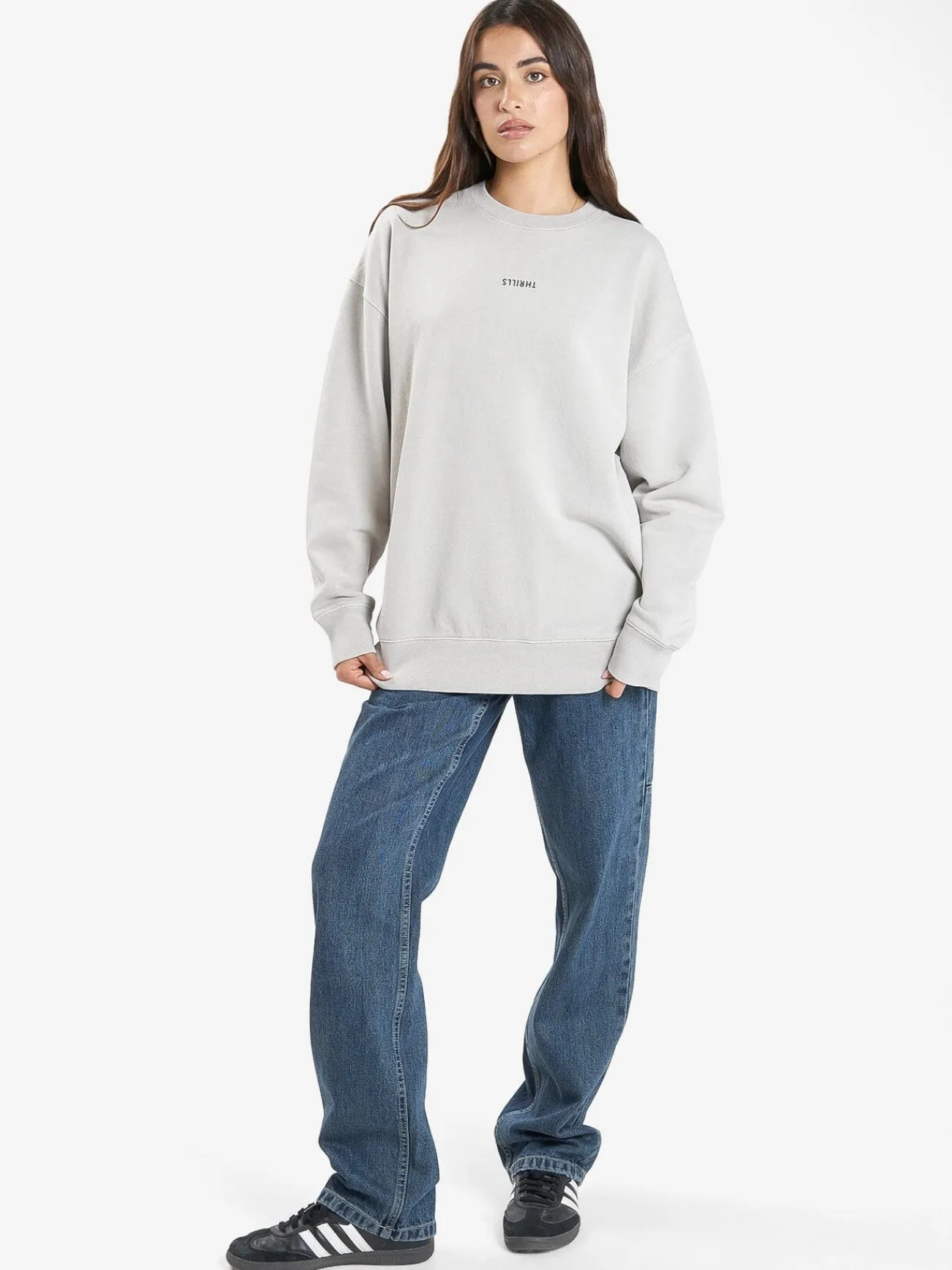 New Thrills Minimal Slouch Crew - Oyster Grey OysterGrey