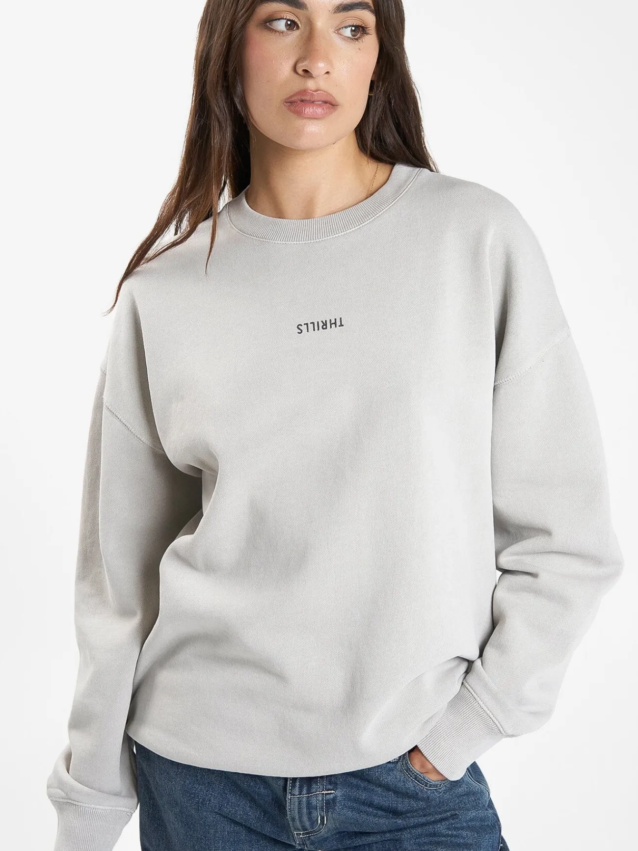 New Thrills Minimal Slouch Crew - Oyster Grey OysterGrey