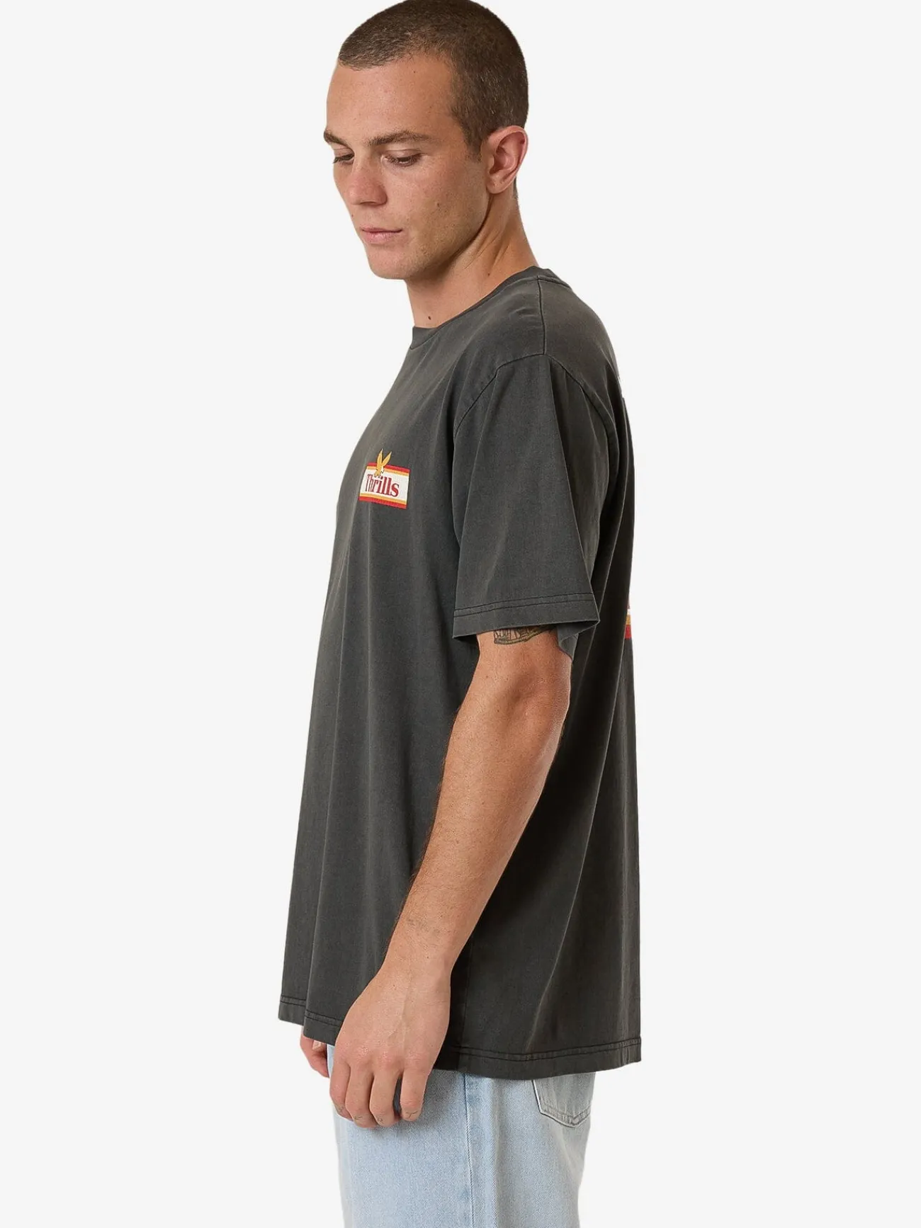 Online Thrills Never Stop Merch Fit Tee - Merch Black MerchBlack