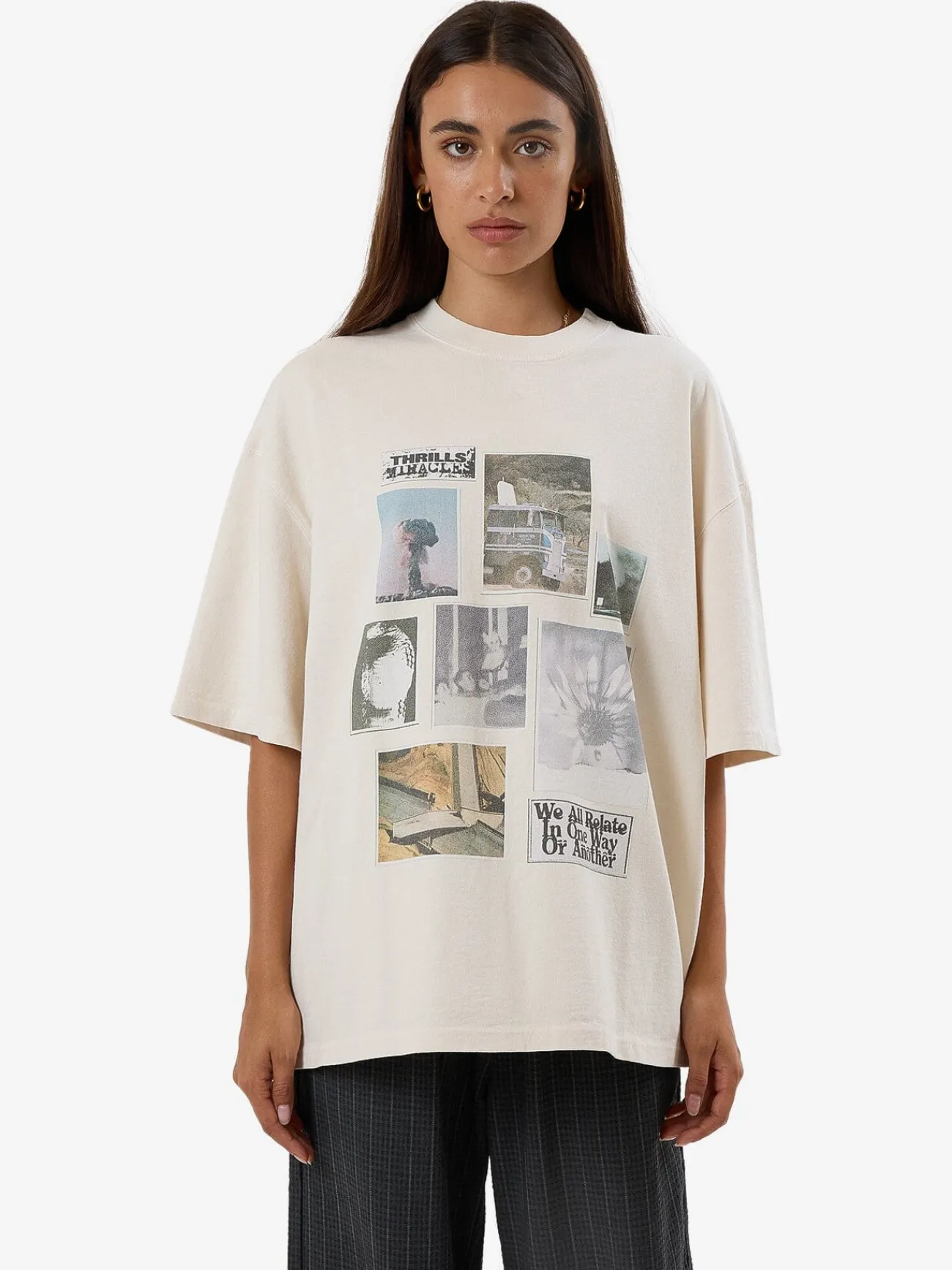 Sale Thrills One Way Or Another Oversized Tee - Heritage White HeritageWhite