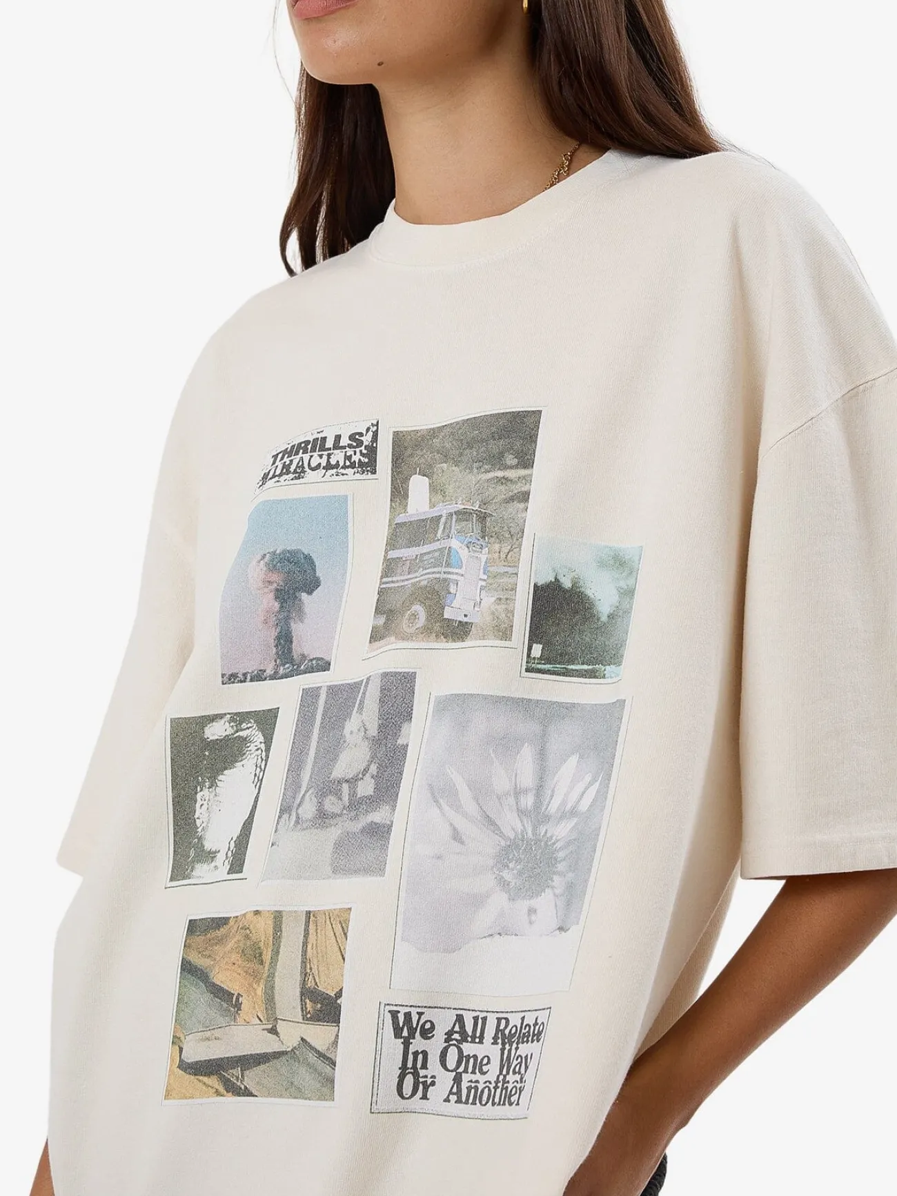 Sale Thrills One Way Or Another Oversized Tee - Heritage White HeritageWhite