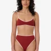 Hot Thrills Petra Crop Bikini Top - Crimson