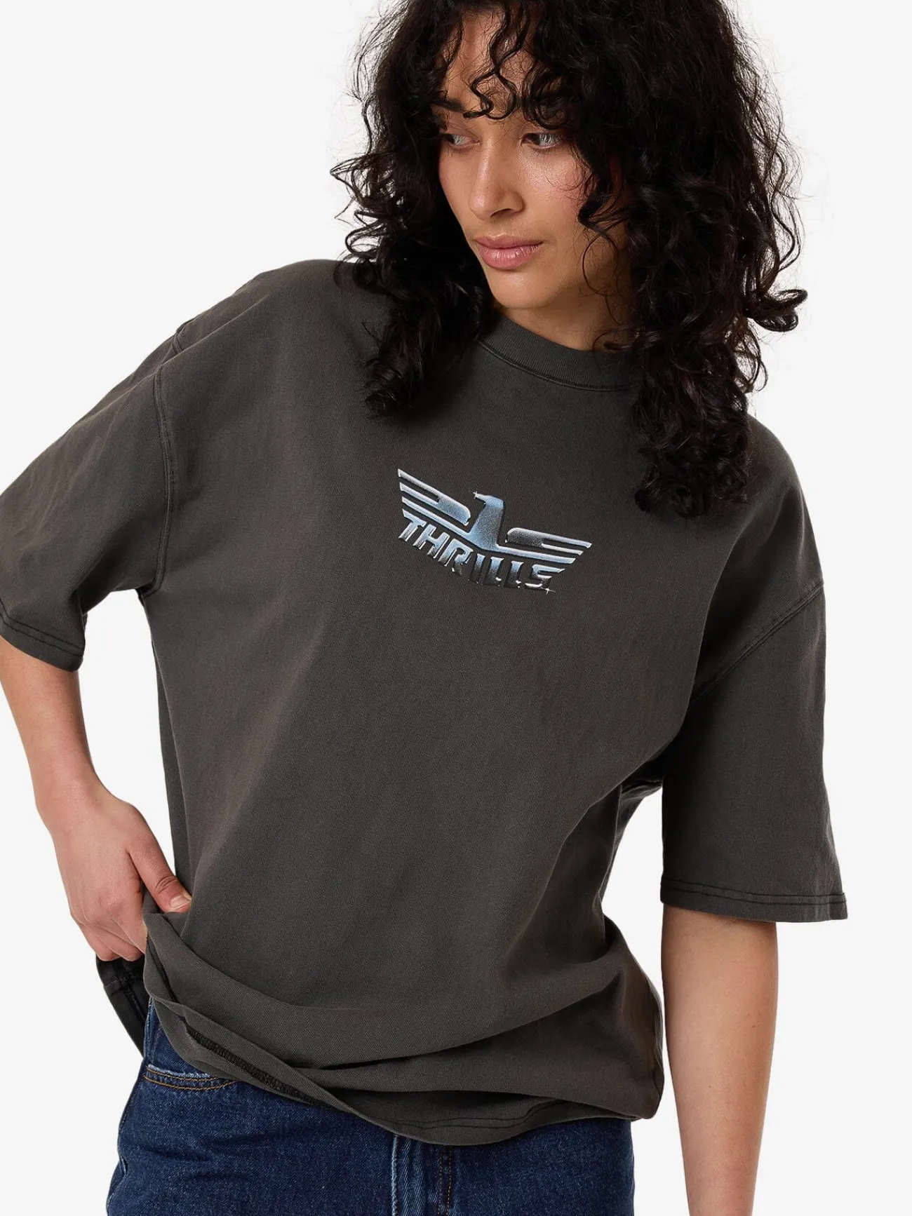 New Thrills Polished Wings Oversized Tee - Merch Black MerchBlack