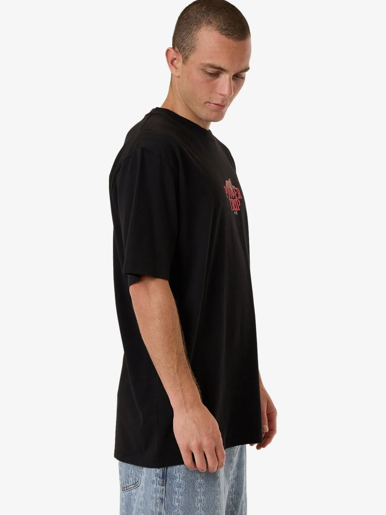 Sale Thrills Power Trip Oversize Fit Tee - Black