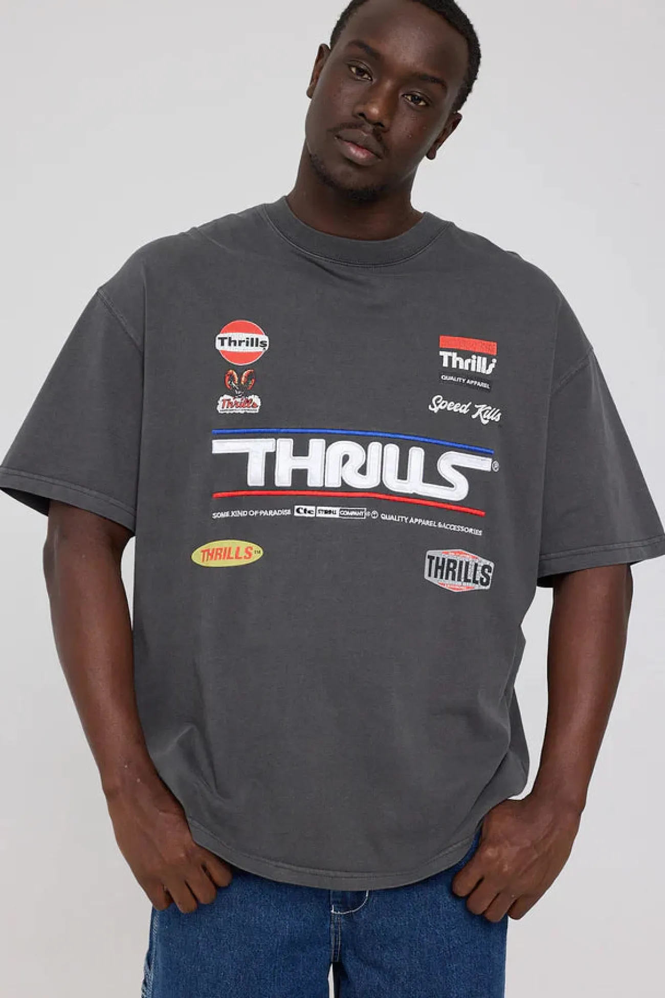 Clearance Thrills Rapid Response Box Fit Oversize Tee - Merch Black MerchBlack