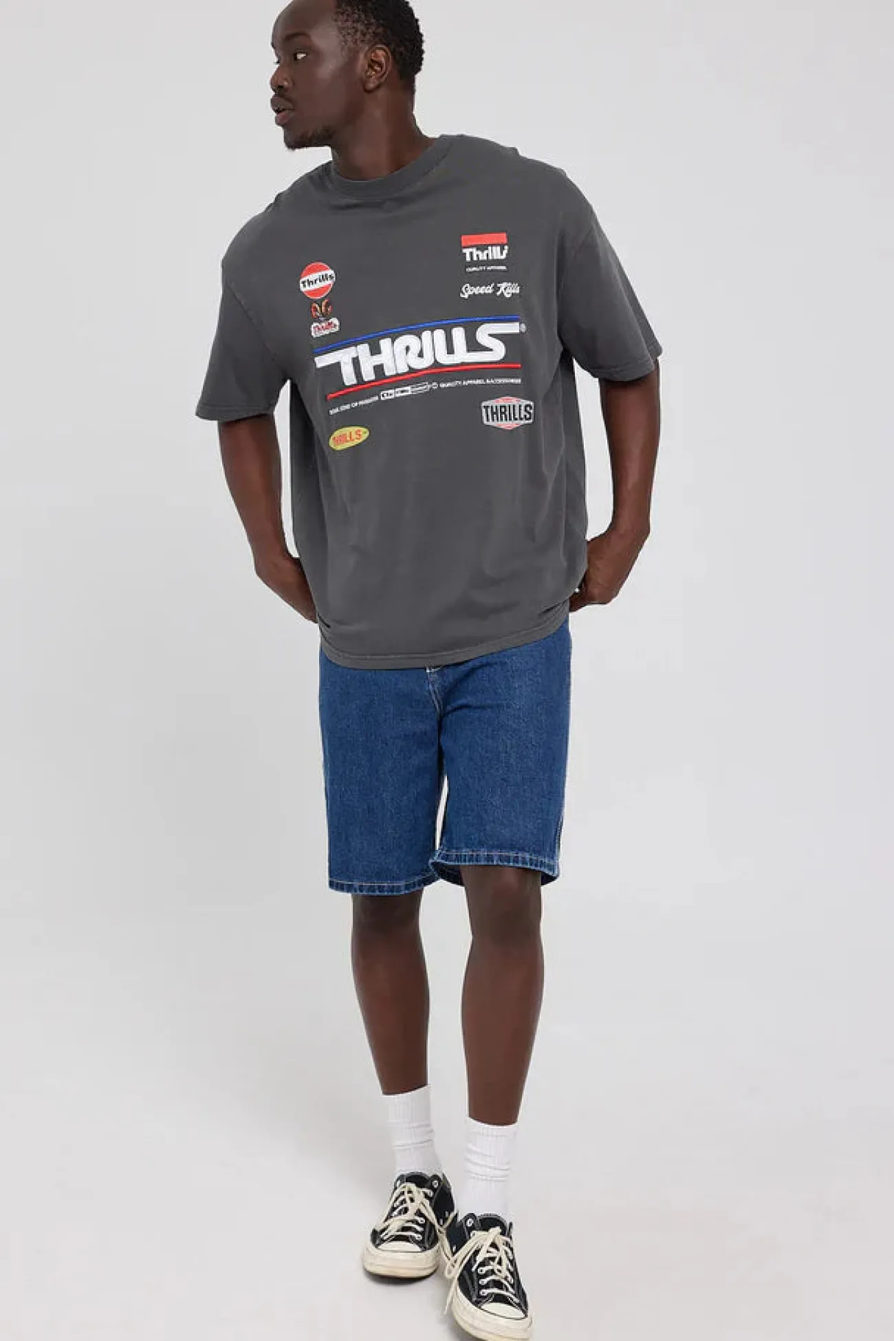 Clearance Thrills Rapid Response Box Fit Oversize Tee - Merch Black MerchBlack