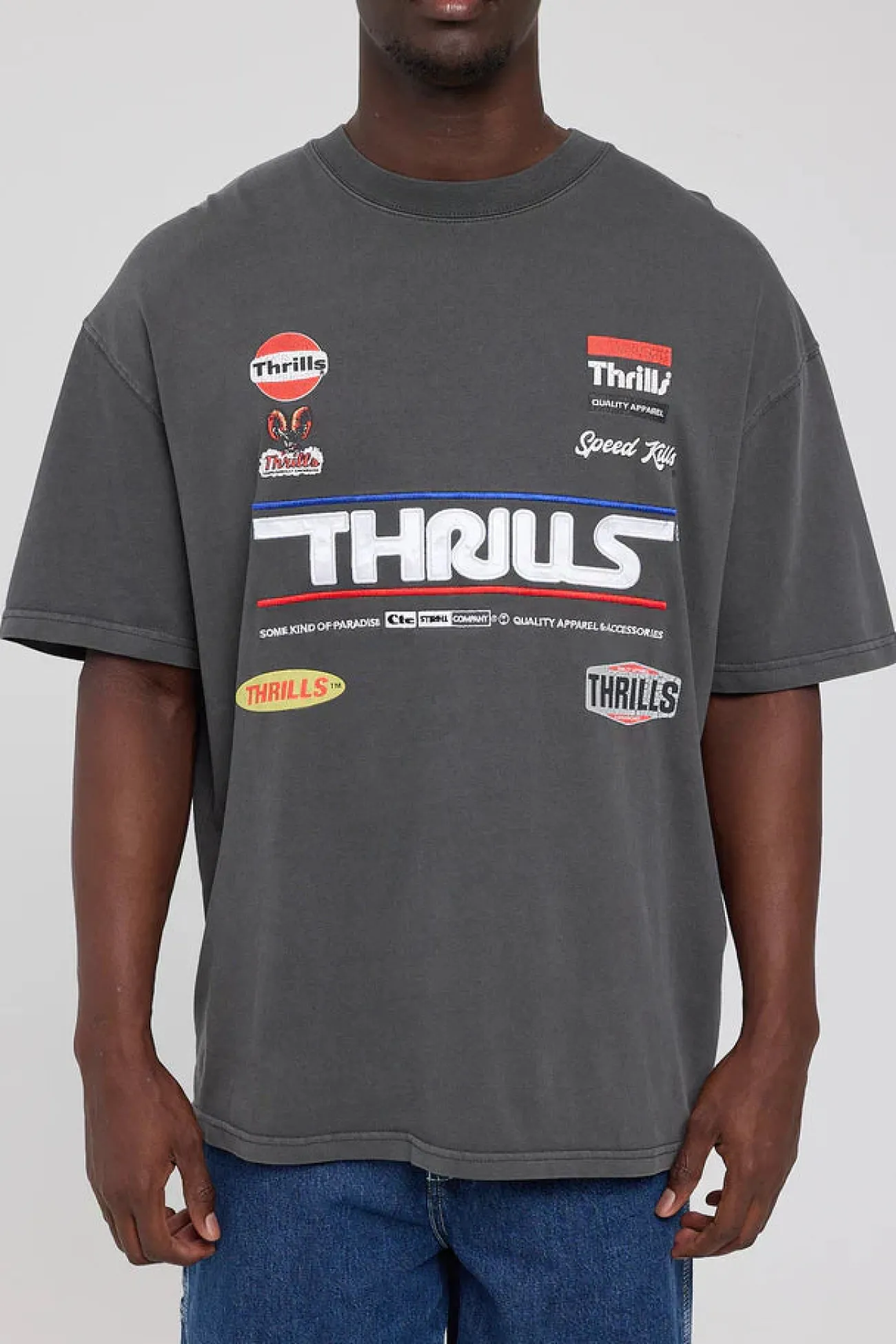 Clearance Thrills Rapid Response Box Fit Oversize Tee - Merch Black MerchBlack