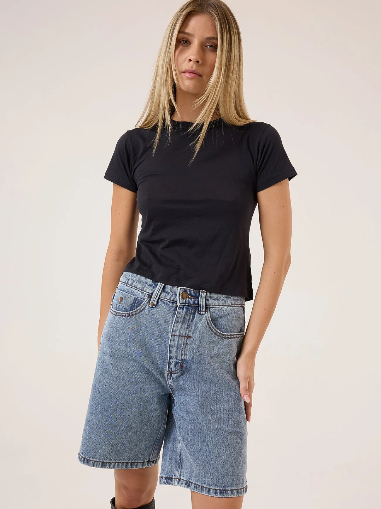 Outlet Thrills Reagan Slouch Short - Vintage Stone Blue VintageStoneBlue