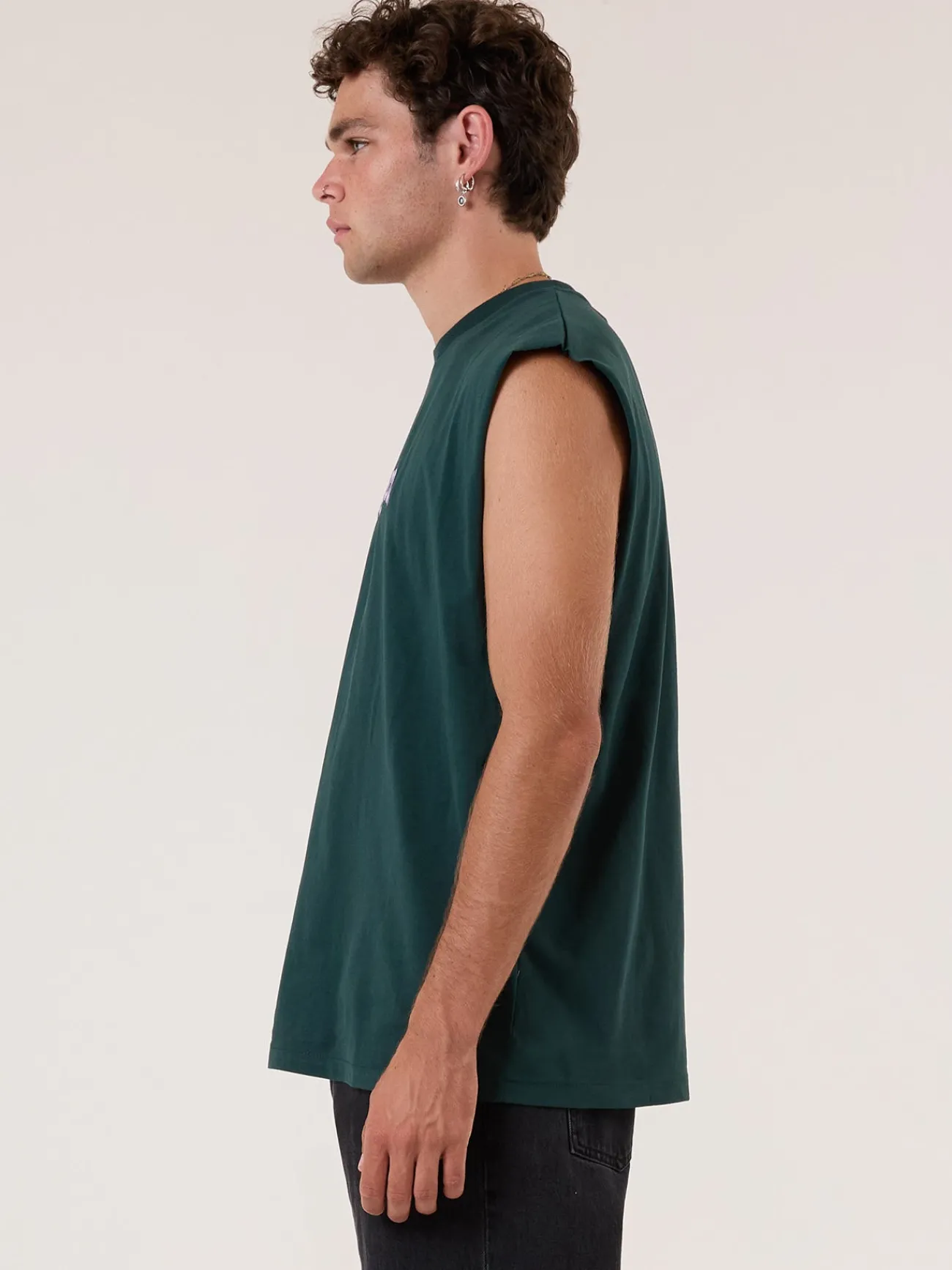 Online Thrills Recruit Merch Fit Muscle Tee - Forest Green ForestGreen