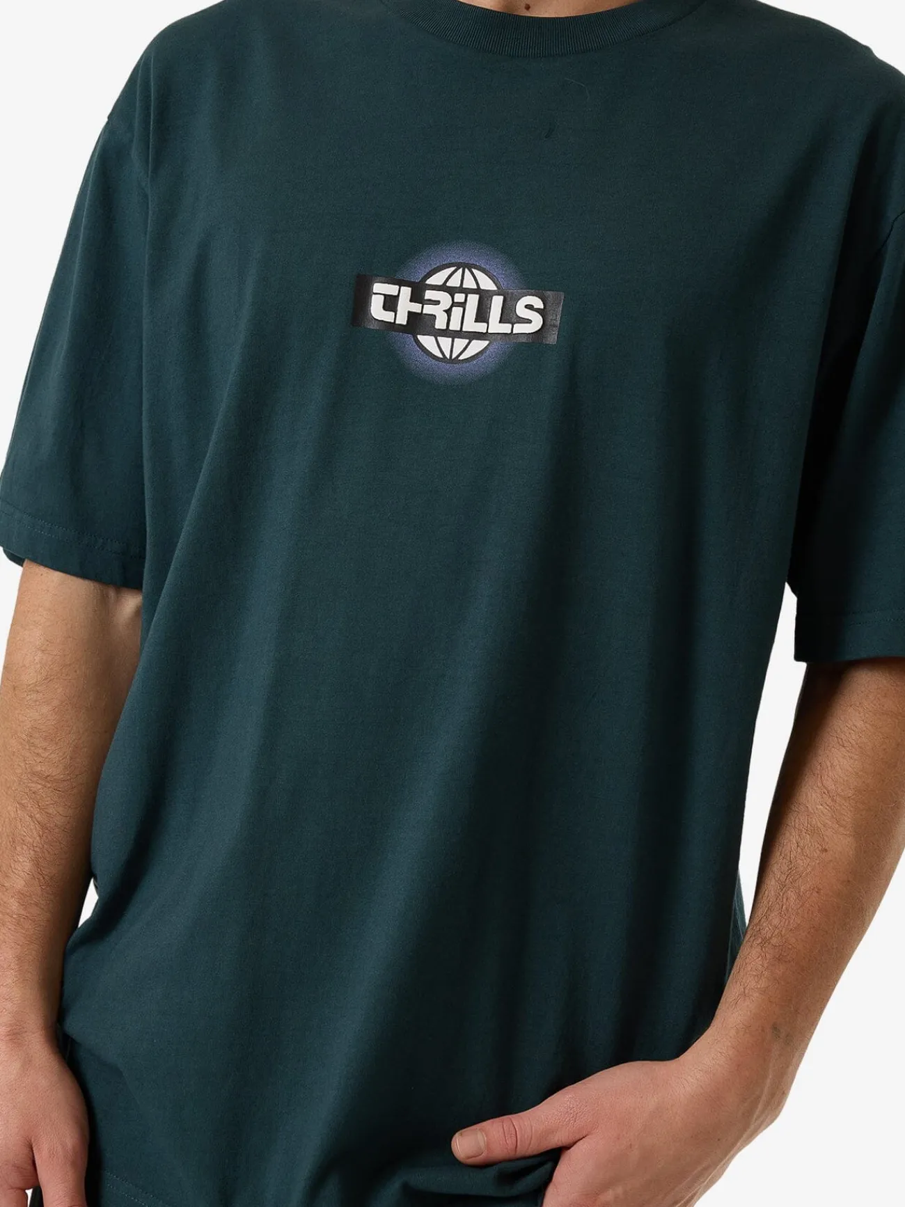 Outlet Thrills Reverb Oversize Fit Tee - Jasper Green JasperGreen