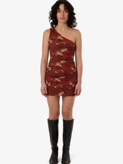 Outlet Thrills Rhapsody Floral Mini Dress - Cabernet