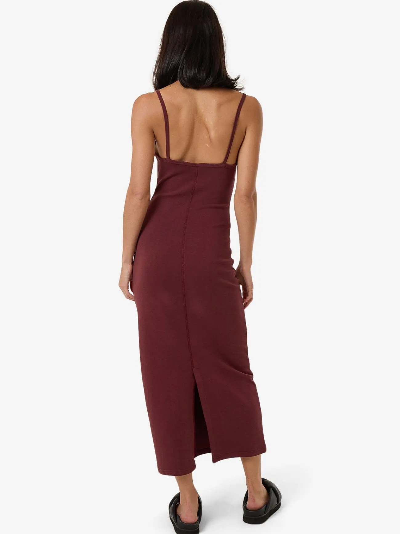 Clearance Thrills Rib Seam Dress - Dark Cherry DarkCherry