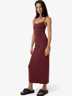 Clearance Thrills Rib Seam Dress - Dark Cherry DarkCherry