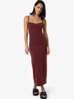 Clearance Thrills Rib Seam Dress - Dark Cherry DarkCherry