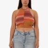 Clearance Thrills Rise Knit Halter Top - Berry