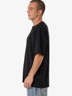 Discount Thrills Roosevelt Emboss Oversize Fit Tee - Black