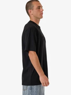 Discount Thrills Roosevelt Emboss Oversize Fit Tee - Black