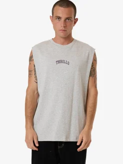 New Thrills Roosevelt Merch Fit Muscle Tee - Snow Marle SnowMarle