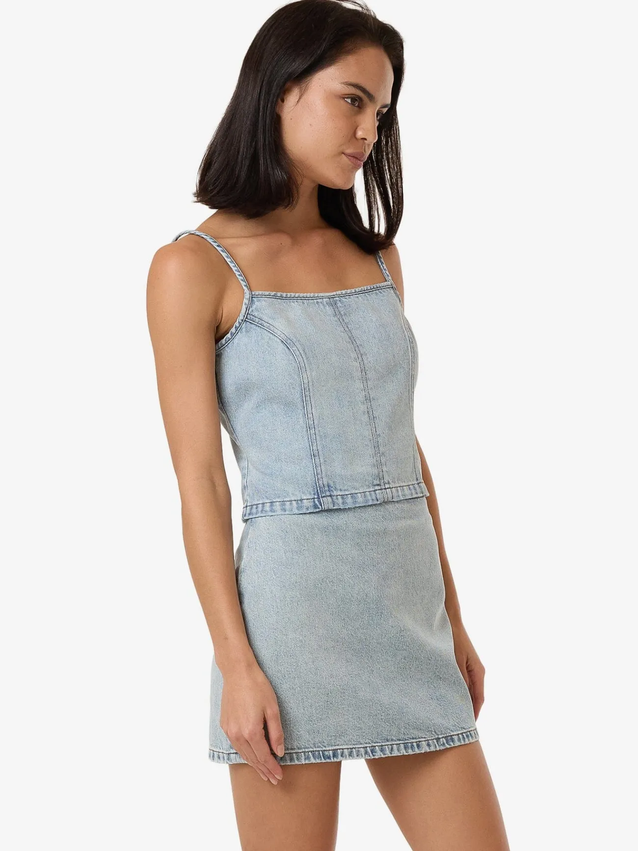 Discount Thrills Rory Denim Top - Tainted Blue TaintedBlue
