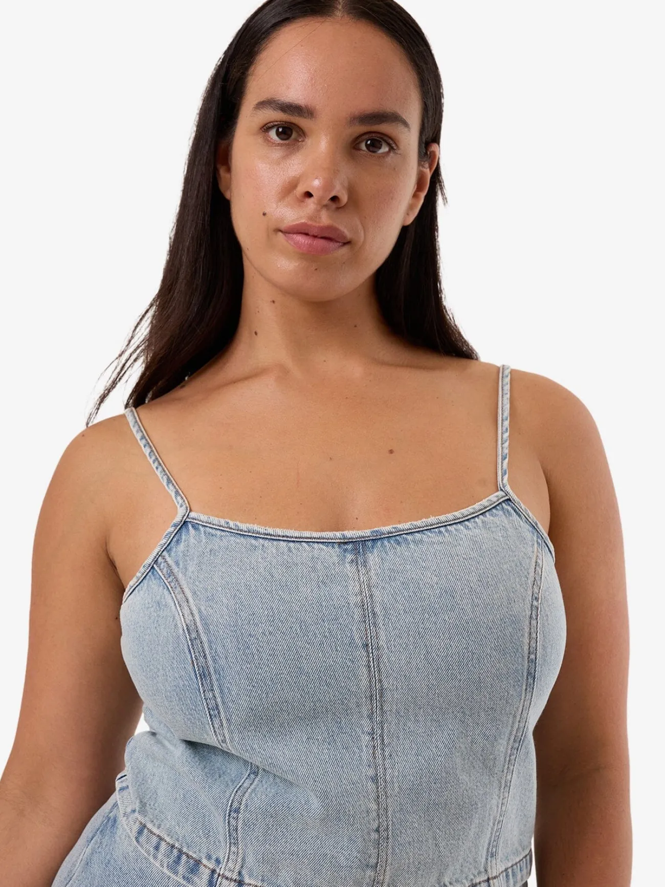 Discount Thrills Rory Denim Top - Tainted Blue TaintedBlue