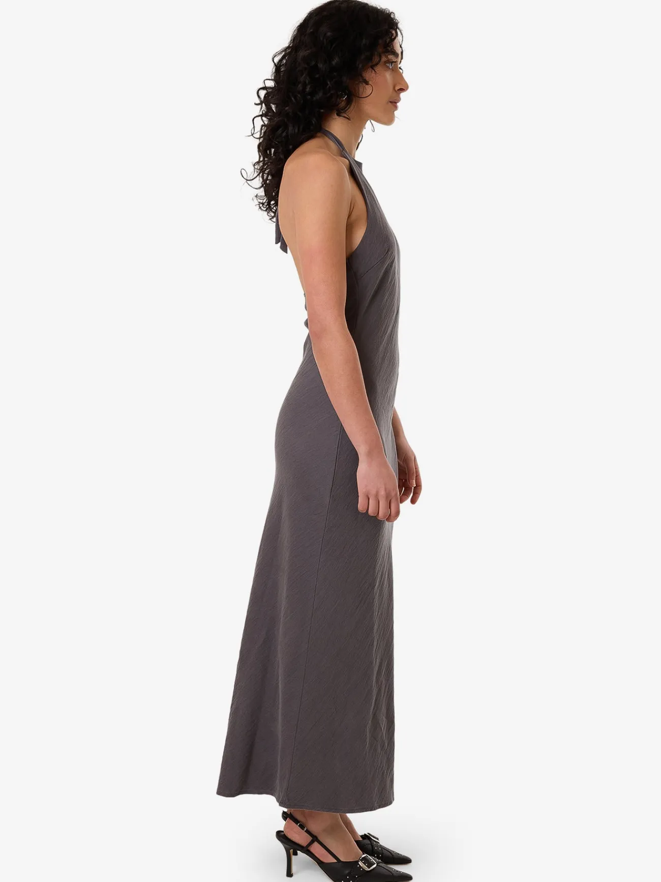 Sale Thrills Rumi Halter Bias Dress - Charcoal