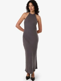 Sale Thrills Rumi Halter Bias Dress - Charcoal