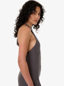 Sale Thrills Rumi Halter Bias Dress - Charcoal