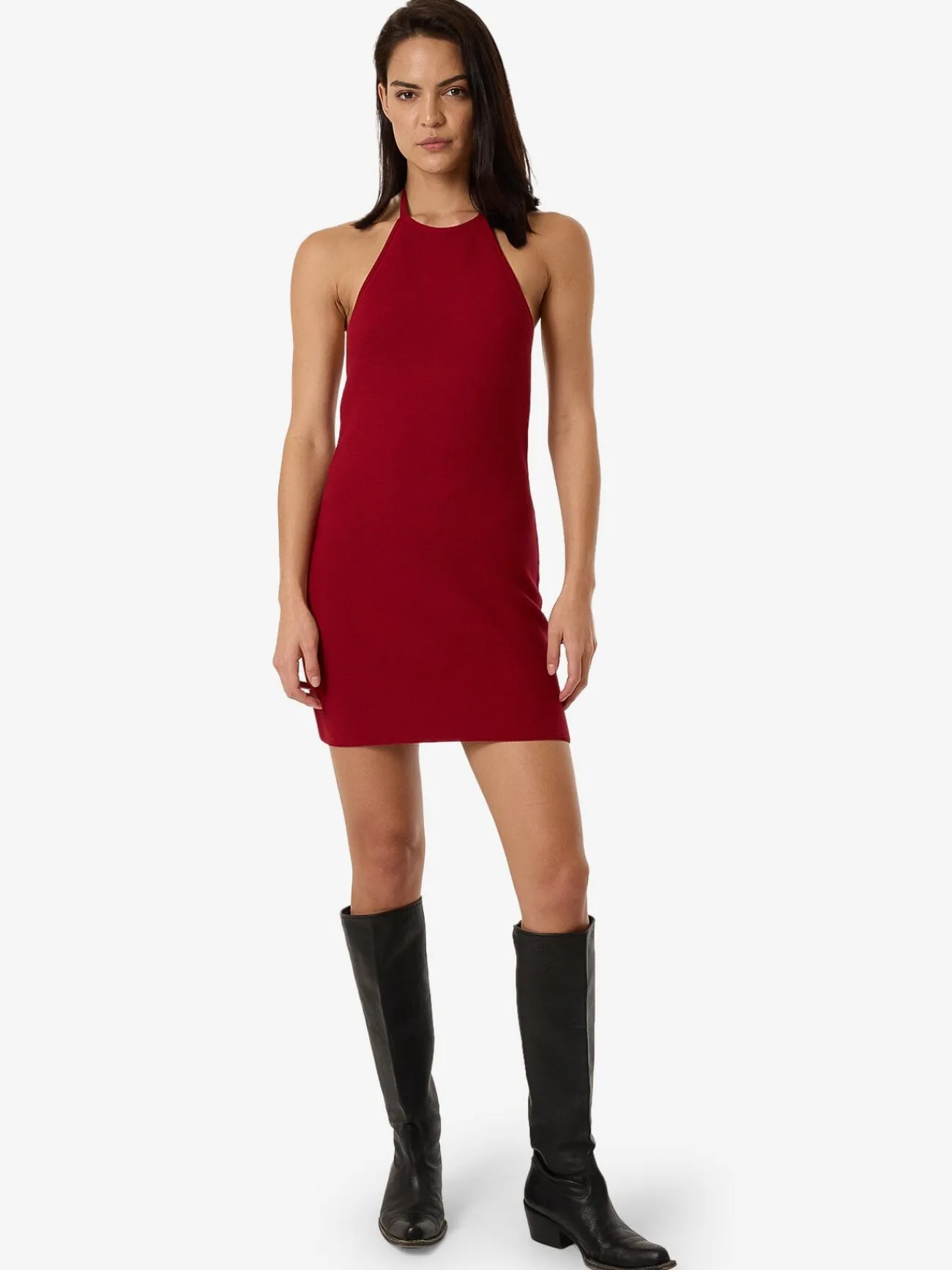 Best Thrills Scarlett Knit Halter Dress - Chilli Pepper ChilliPepper