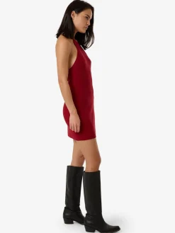 Best Thrills Scarlett Knit Halter Dress - Chilli Pepper ChilliPepper