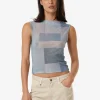 Hot Thrills Shades Of Indigo Mesh Tank - Blue