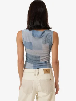 Hot Thrills Shades Of Indigo Mesh Tank - Blue