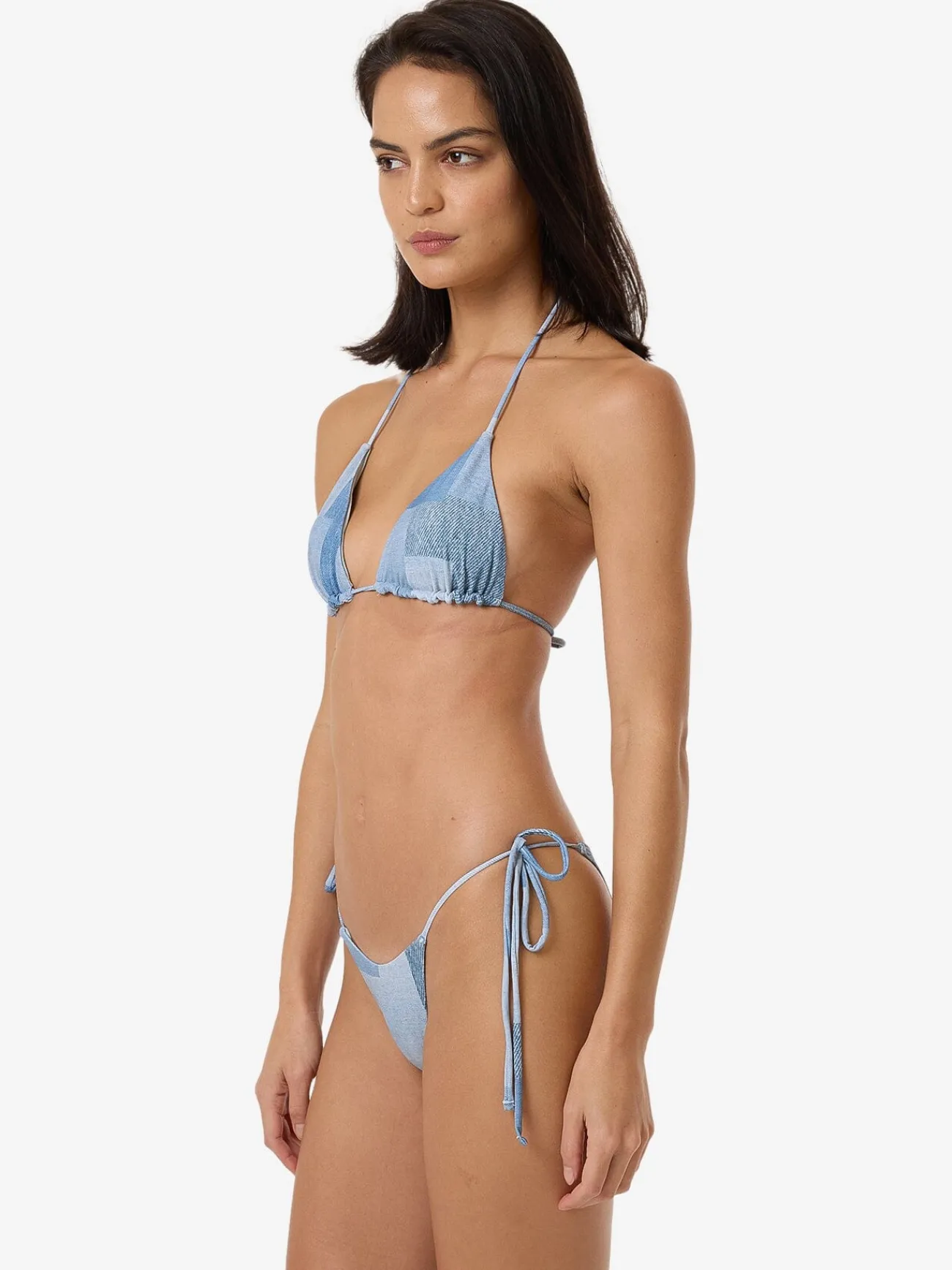 Best Thrills Shades Of Indigo Micro String Bikini Bottom - Blue
