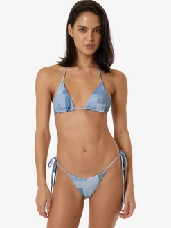 Online Thrills Shades Of Indigo String Bikini Top - Blue
