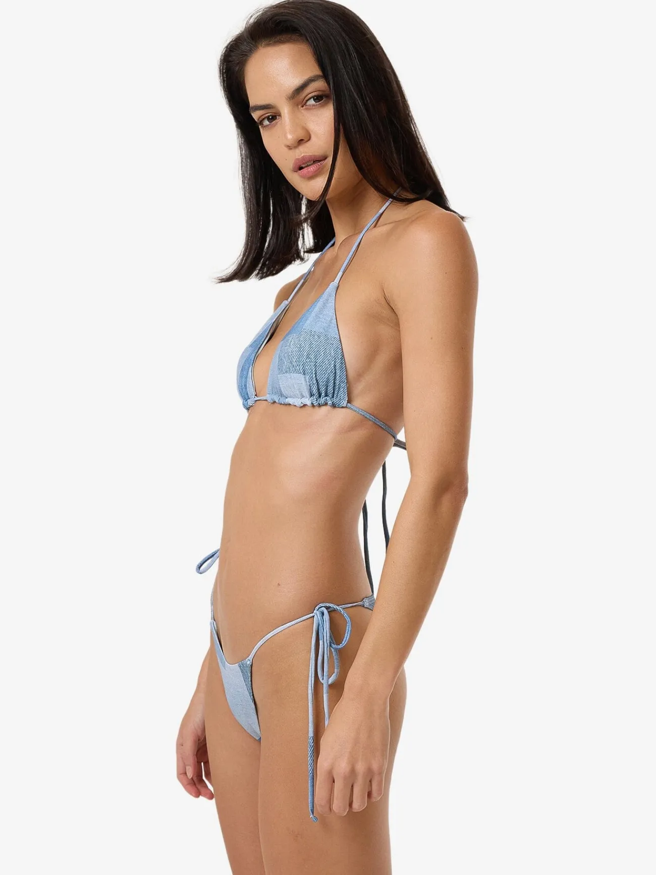 Online Thrills Shades Of Indigo String Bikini Top - Blue