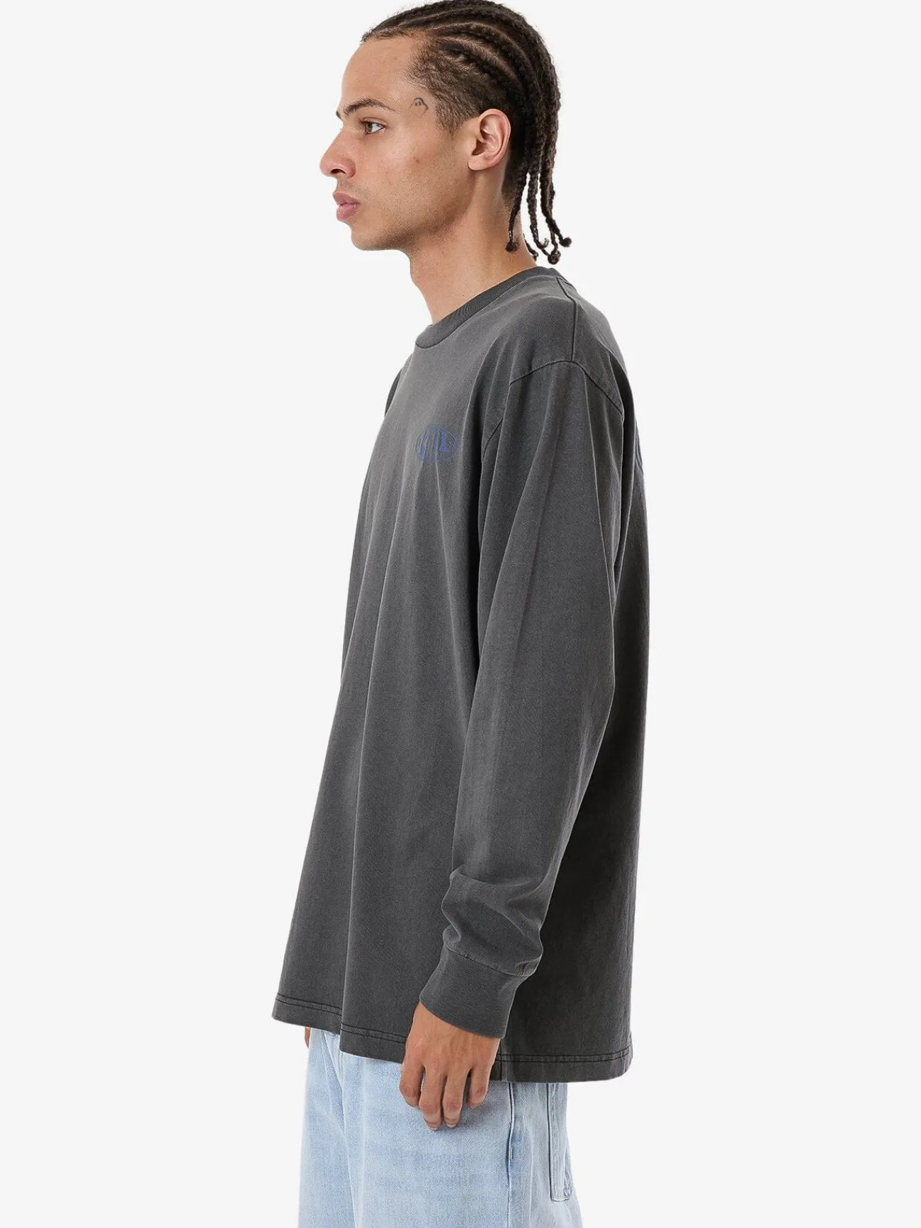Fashion Thrills Shadow Oversize Fit Long Sleeve Tee - Merch Black MerchBlack