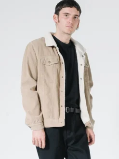 Hot Thrills Sherpa Wanderer Corduroy Jacket - Vintage Khaki VintageKhaki