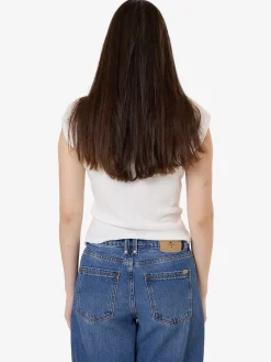 Sale Thrills Signature Rose Cap Sleeve Tee - Dirty White DirtyWhite